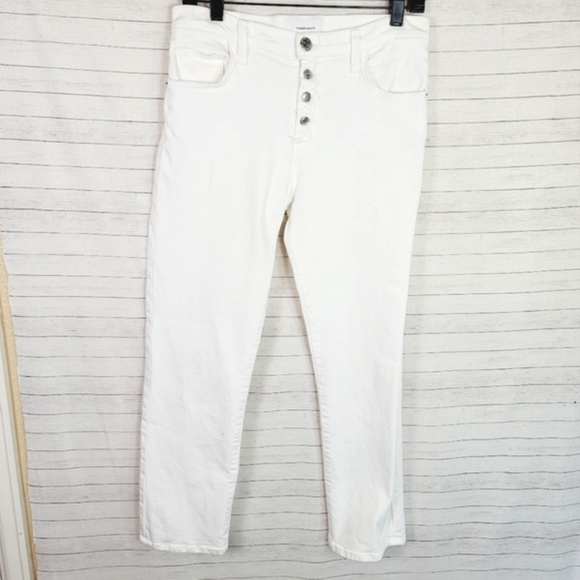 CURRENT ELLIOTT THE ORIGINAL STRAIGHT BUTTON FLY JEANS IN SUGAR, SZ 27 - Picture 2 of 12